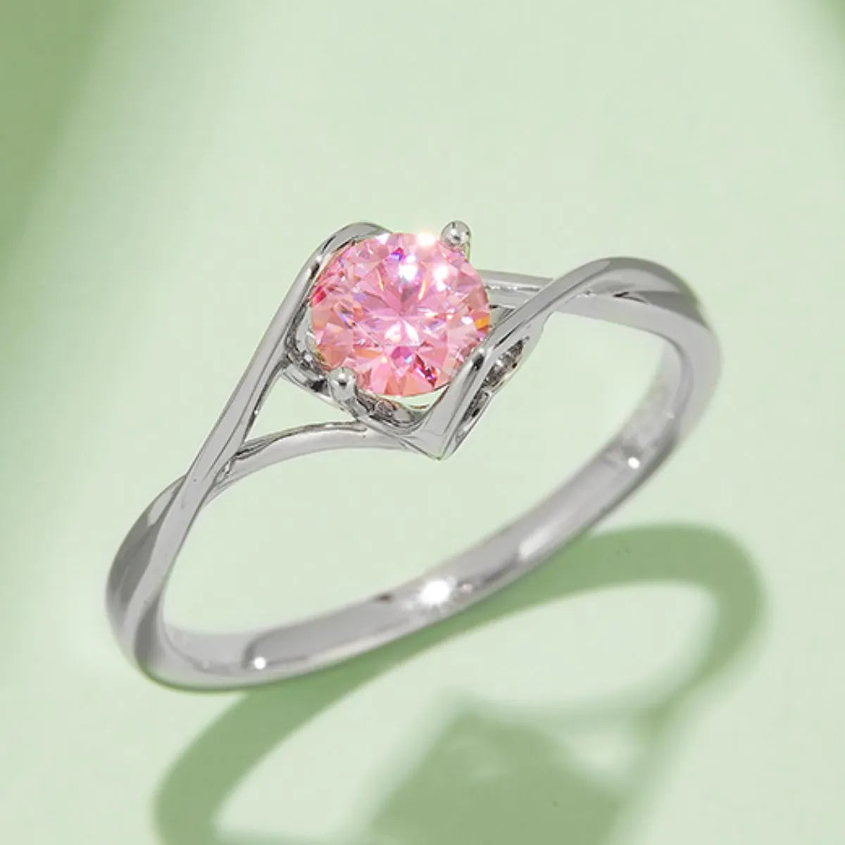 Fashorio Blush Pink / 5 Moissanite 925 Sterling Silver Ring