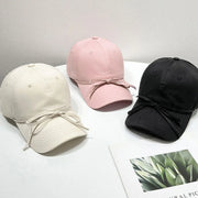Fashorio Blush Pink / One Size Bow Solid Color Baseball Cap
