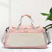 Fashorio Blush Pink / One Size Oxford Cloth Multi Pockets Adjustable Strap Travel Bag