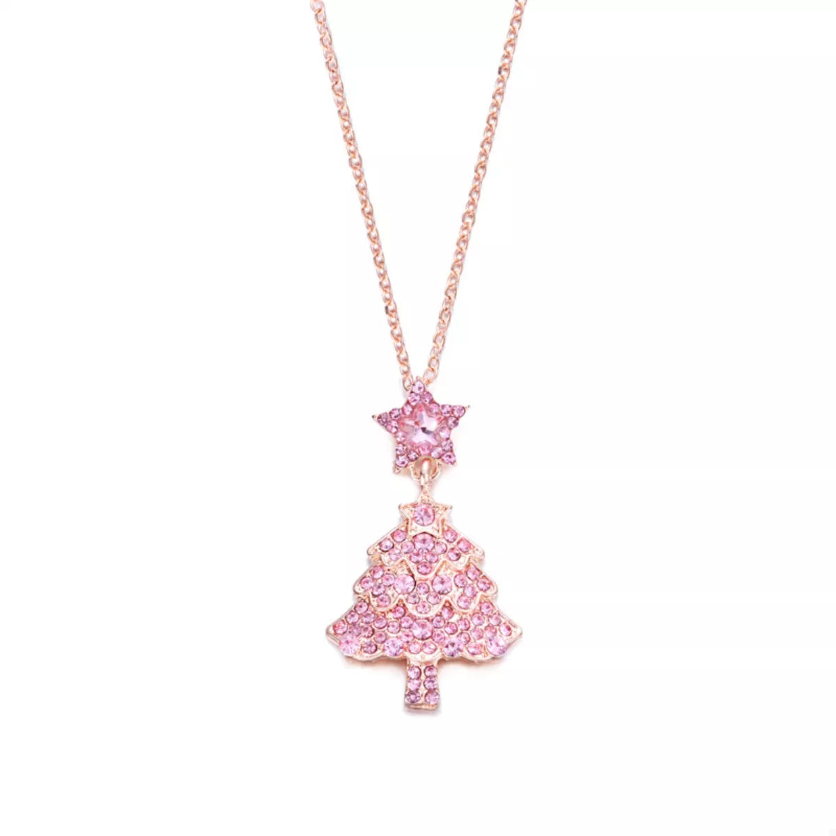 Fashorio Blush Pink / onesize Christmas Tree Pendant Necklace