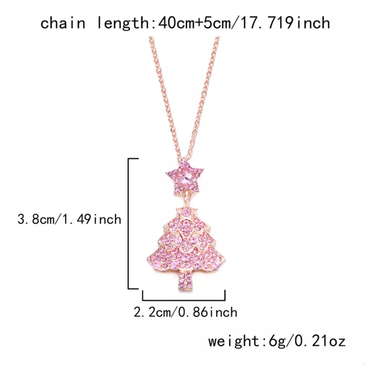 Fashorio Blush Pink / onesize Christmas Tree Pendant Necklace