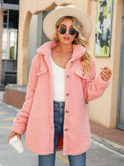 Fashorio Blush Pink / S Button Down Collared Coat