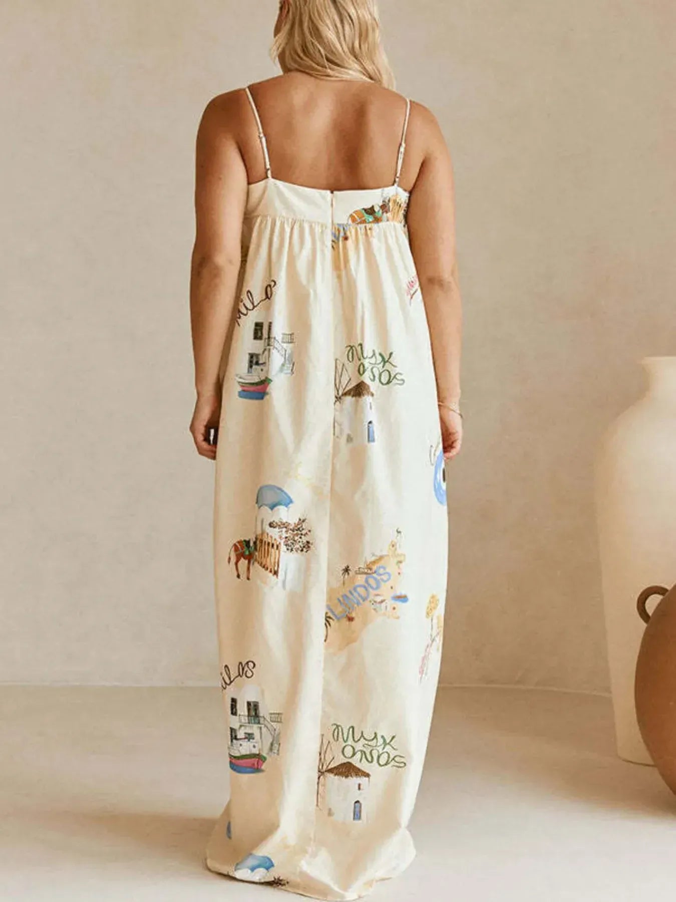 Fashorio Bohemian Print Cami Maxi Dress with Pockets
