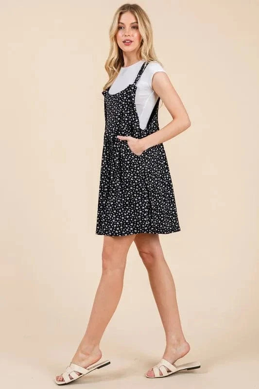 BOMBOM Floral Print Overalls with Pockets - Fashorio