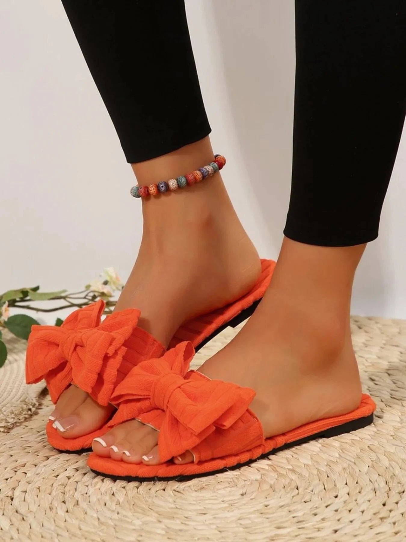 Fashorio Bow Knot Open Toe Slippers