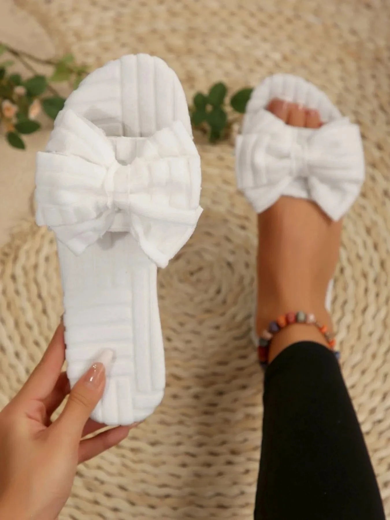 Fashorio Bow Knot Open Toe Slippers