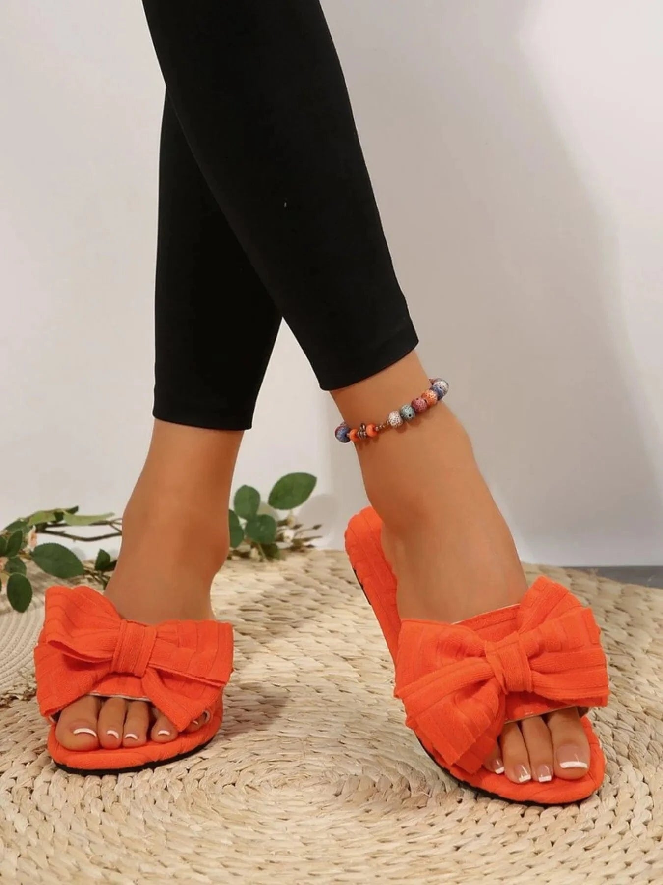 Fashorio Bow Knot Open Toe Slippers