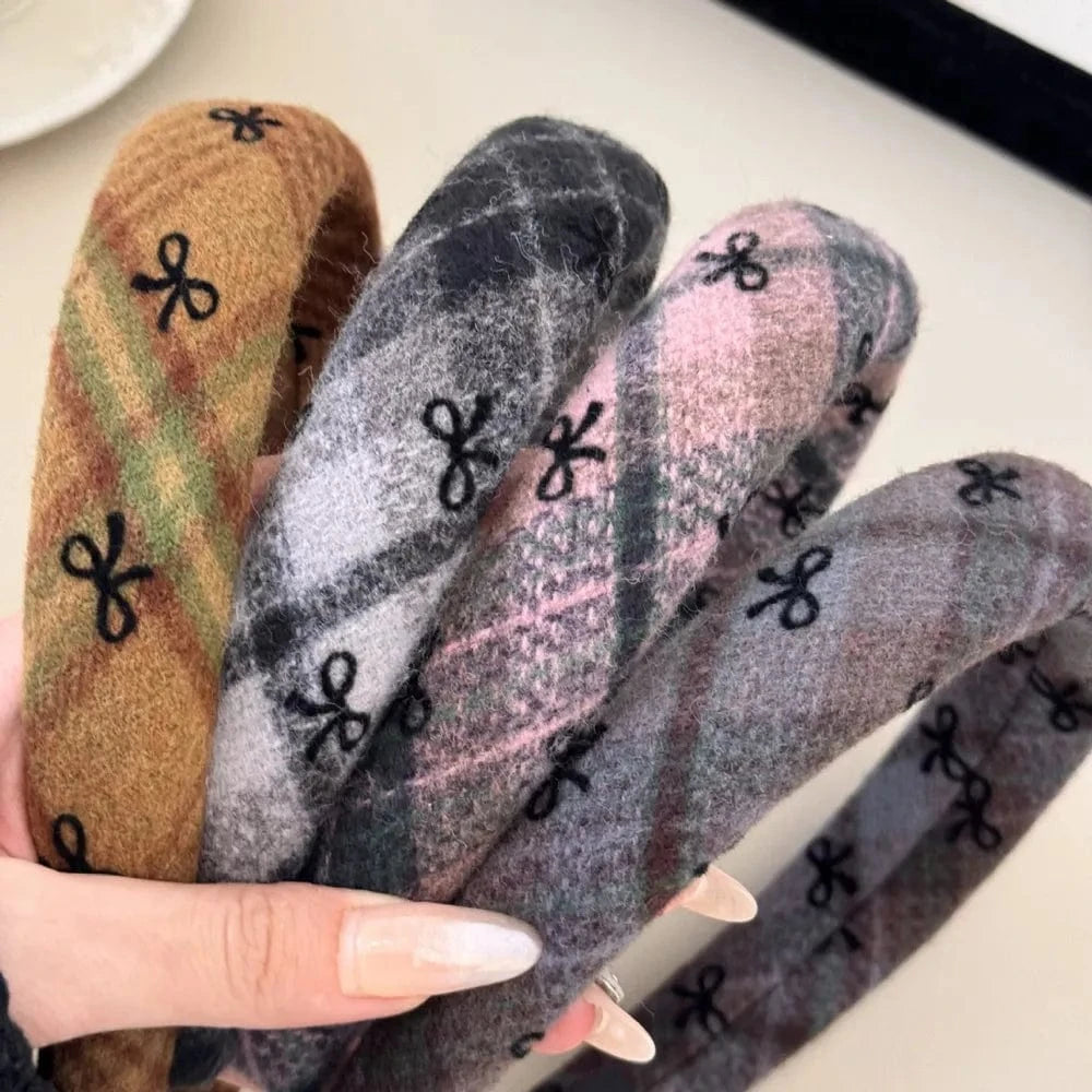 Fashorio Bow Plaid Polyester Hair Headband