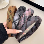 Fashorio Bow Plaid Polyester Hair Headband