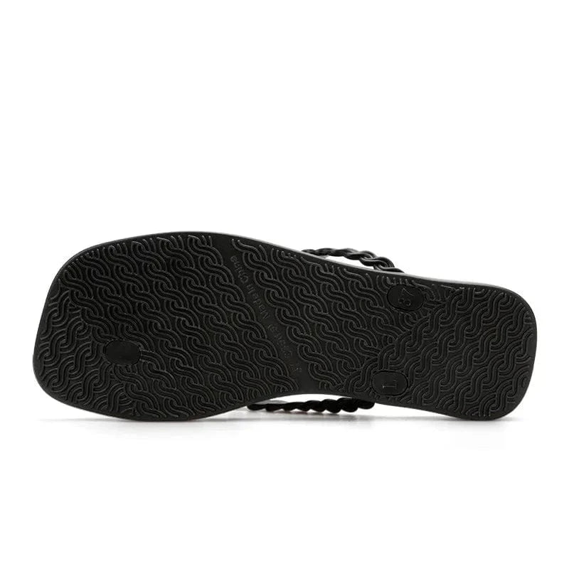 Fashorio Braided Strap Beach Toe Post Slippers