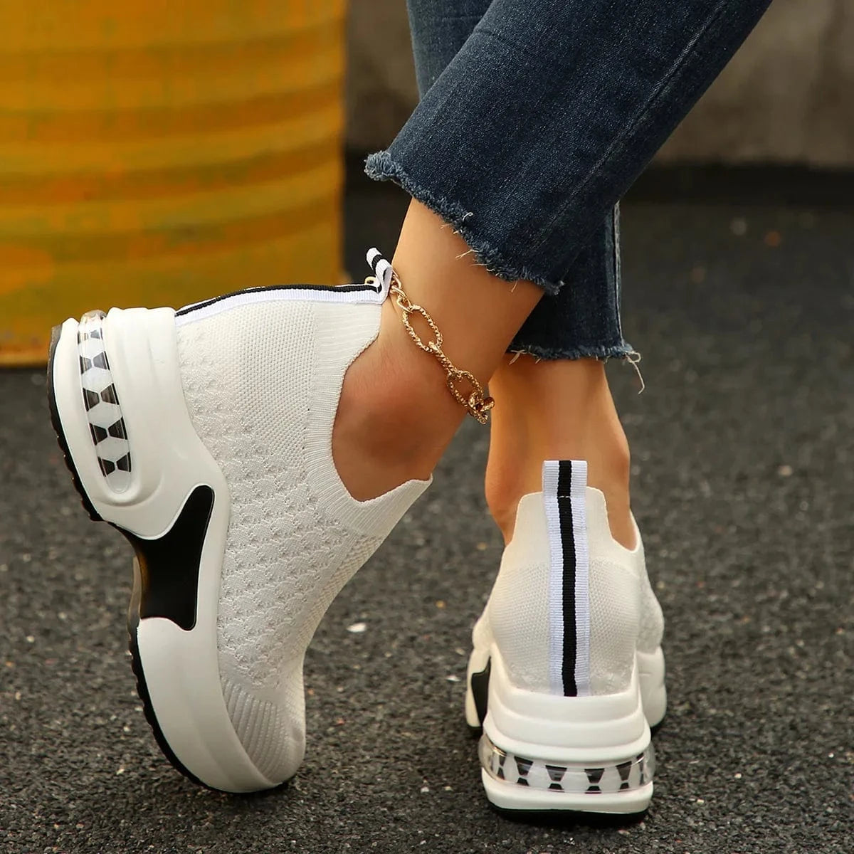 Breathable Mesh Platform Sneakers - Fashorio