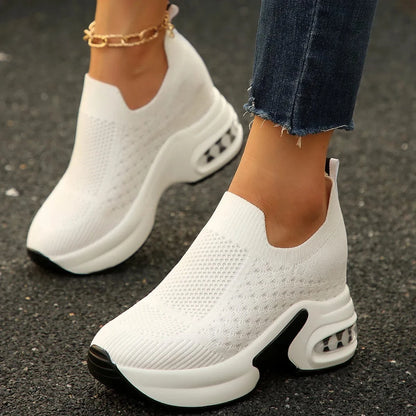 Breathable Mesh Platform Sneakers - Fashorio