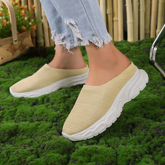 Breathable Mesh Round Toe Slip-Ons - Fashorio