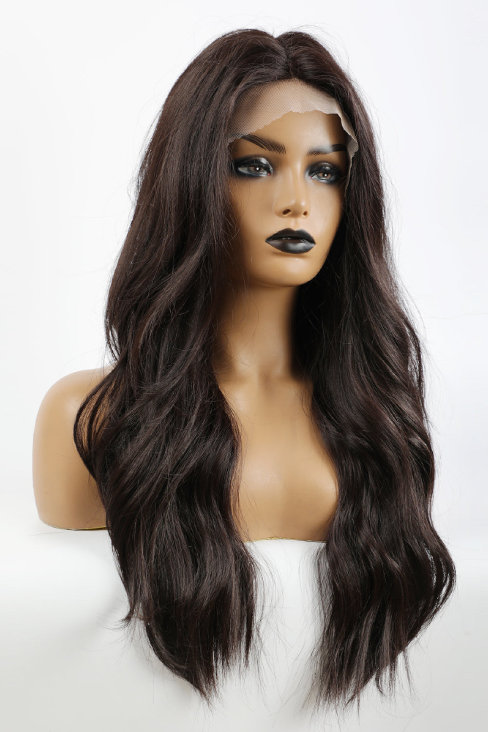 Fashorio Brown / One Size 13*2" Lace Front Wigs Synthetic Long Wave 26" Heat Safe 150% Density in Brown