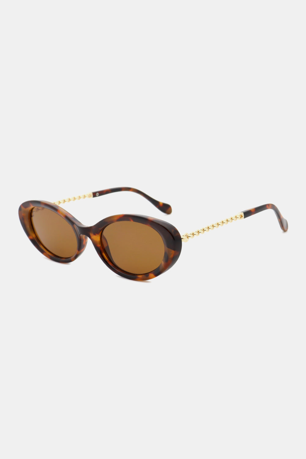 Fashorio Brown / One Size Polycarbonate Frame Cat-Eye Sunglasses