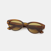 Fashorio Brown / One Size Polycarbonate Frame Cat-Eye Sunglasses