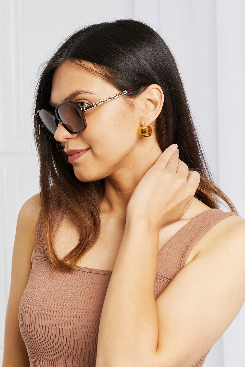 Fashorio Brown / One Size TAC Polarization Lens Full Rim Sunglasses