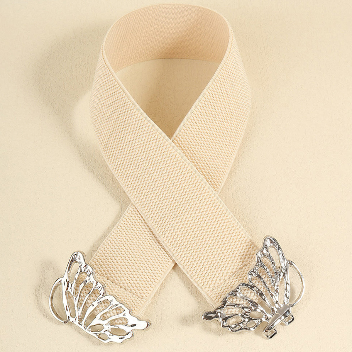 Fashorio Butterfly Alloy Buckle Elastic Belt