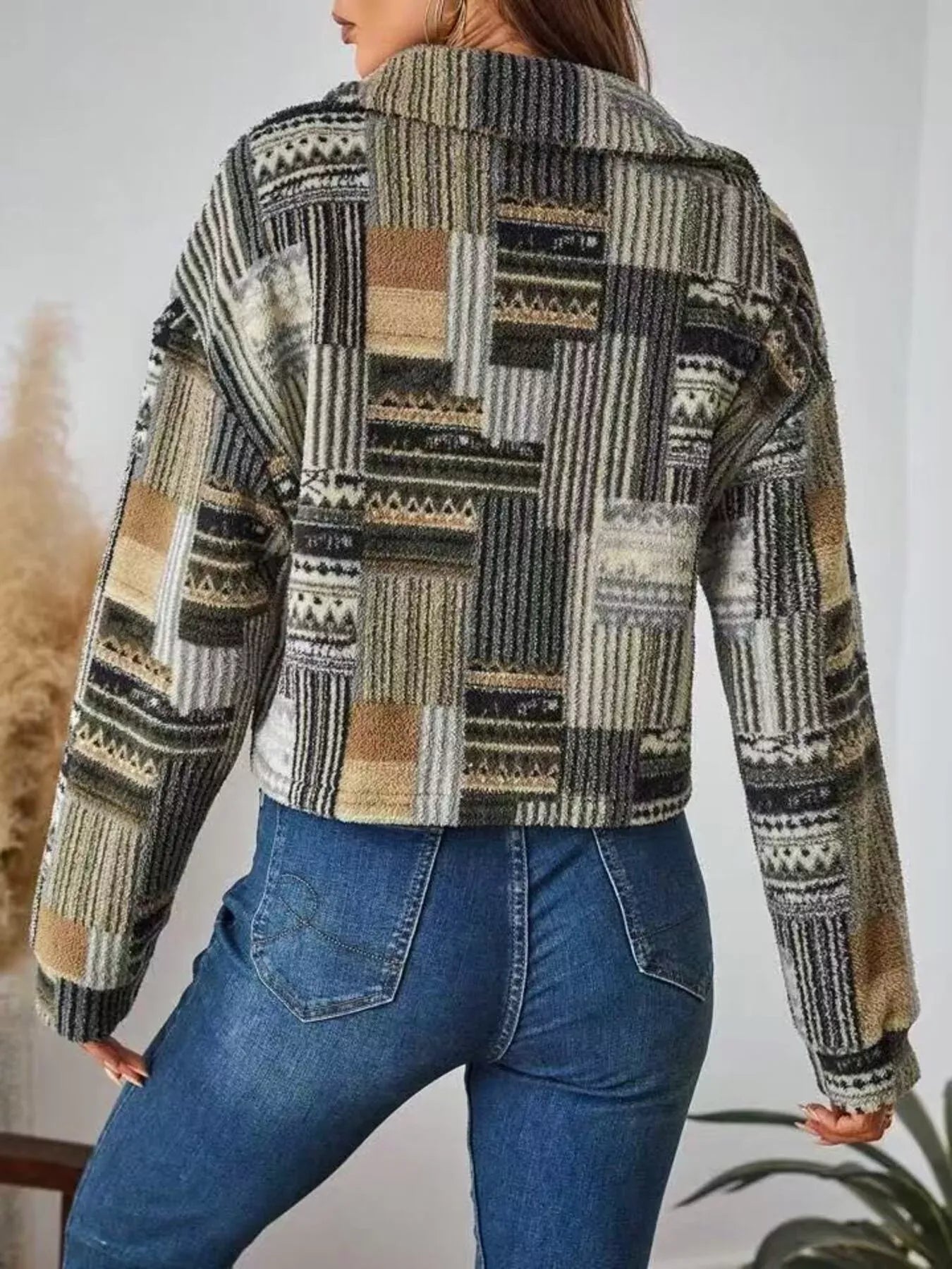 Fashorio Button-Up Dropped Shoulder Jacket