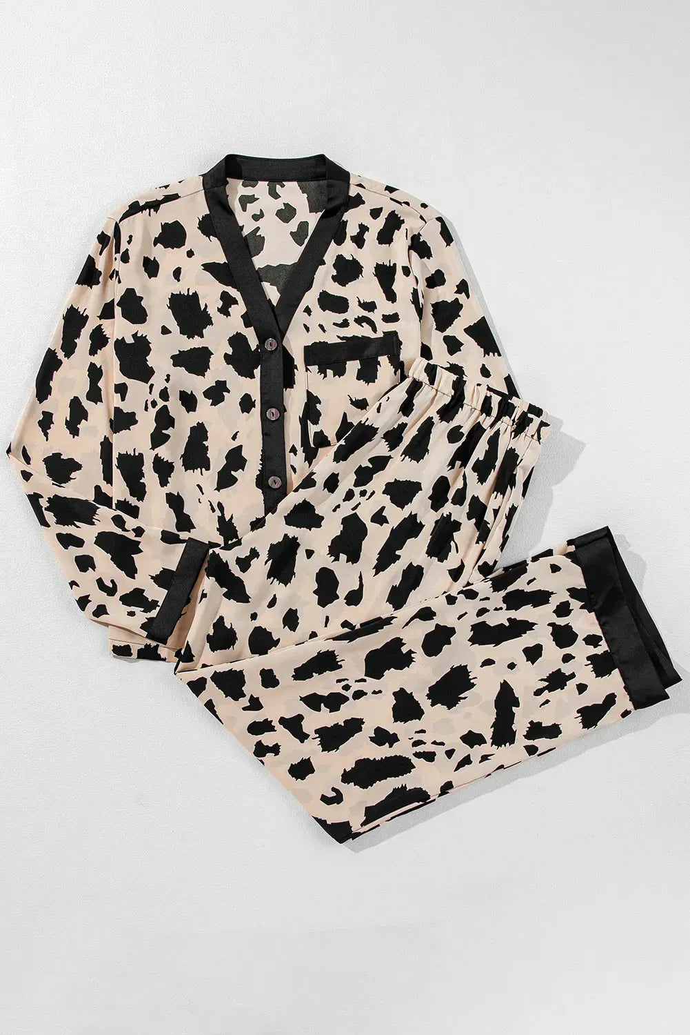 Fashorio Button Up Long Sleeve Top and Pants Lounge Set