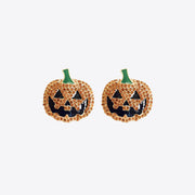 Fashorio Caramel / One Size Demon Pumpkin Rhinestone Alloy Earrings