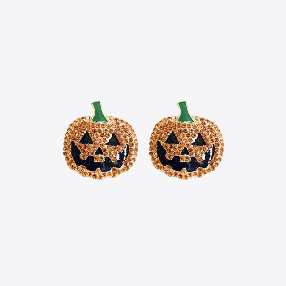 Fashorio Caramel / One Size Demon Pumpkin Rhinestone Alloy Earrings