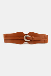 Fashorio Caramel / One Size Wide Elastic Belt with Alloy Buckle