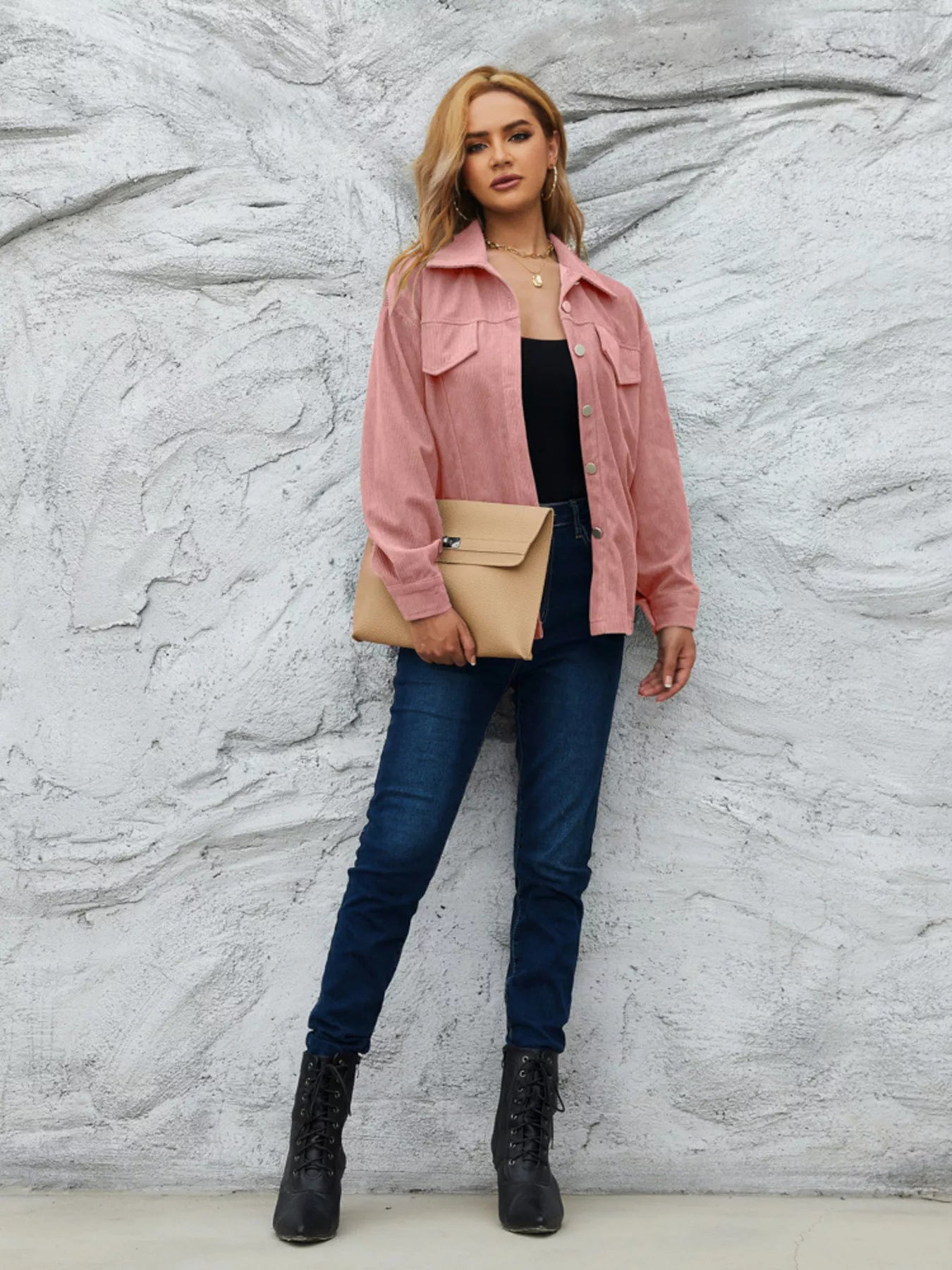 Fashorio Casual Corduroy Button-Down Jacket