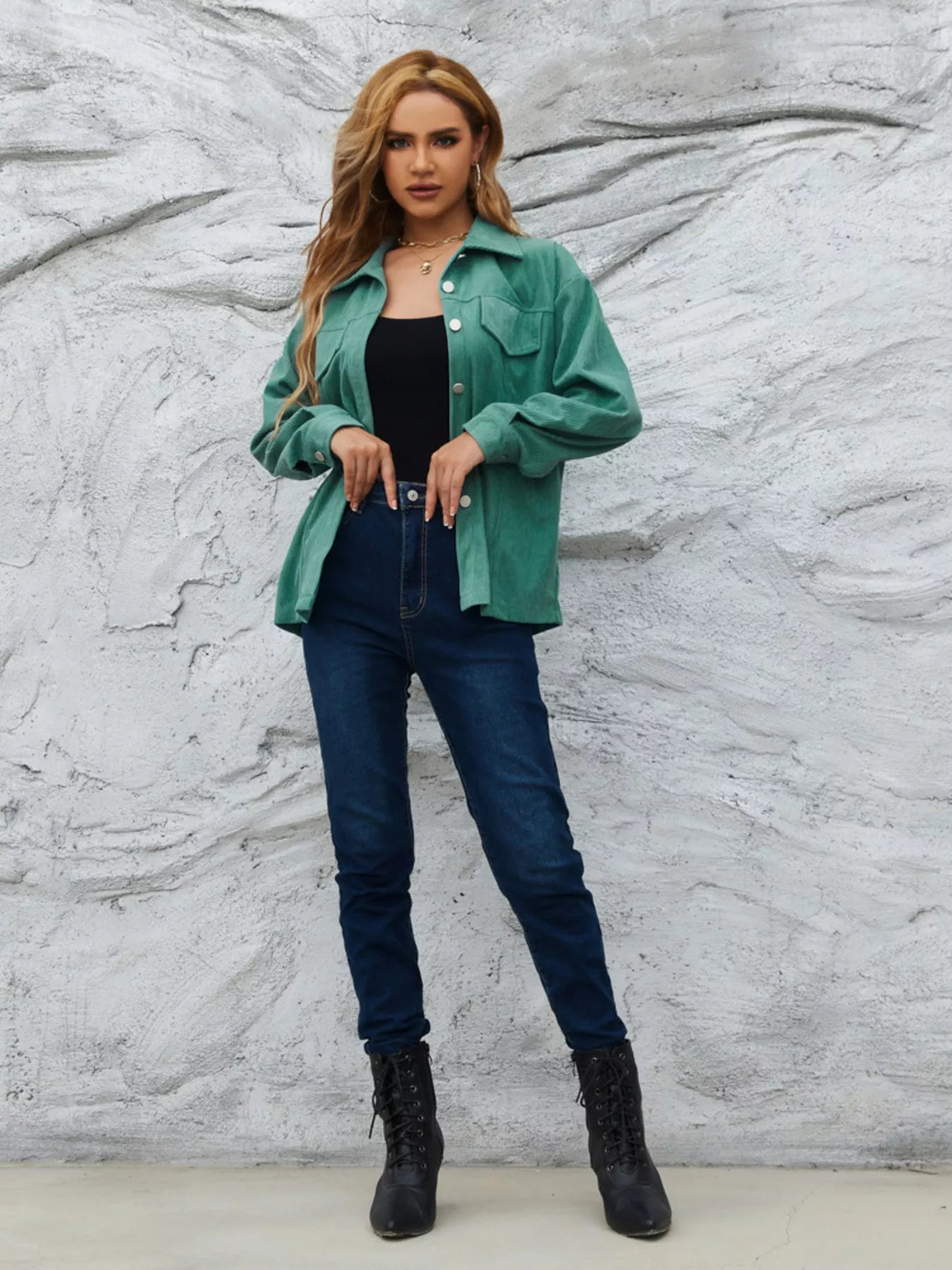 Fashorio Casual Corduroy Button-Down Jacket