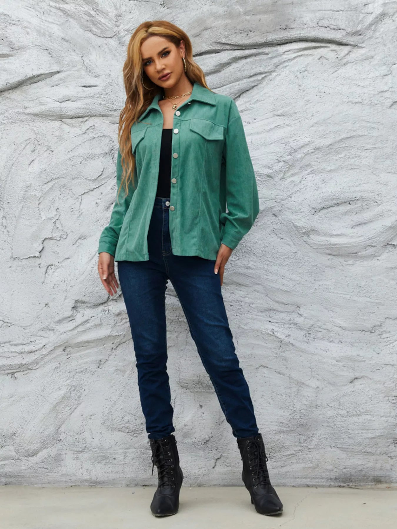 Fashorio Casual Corduroy Button-Down Jacket