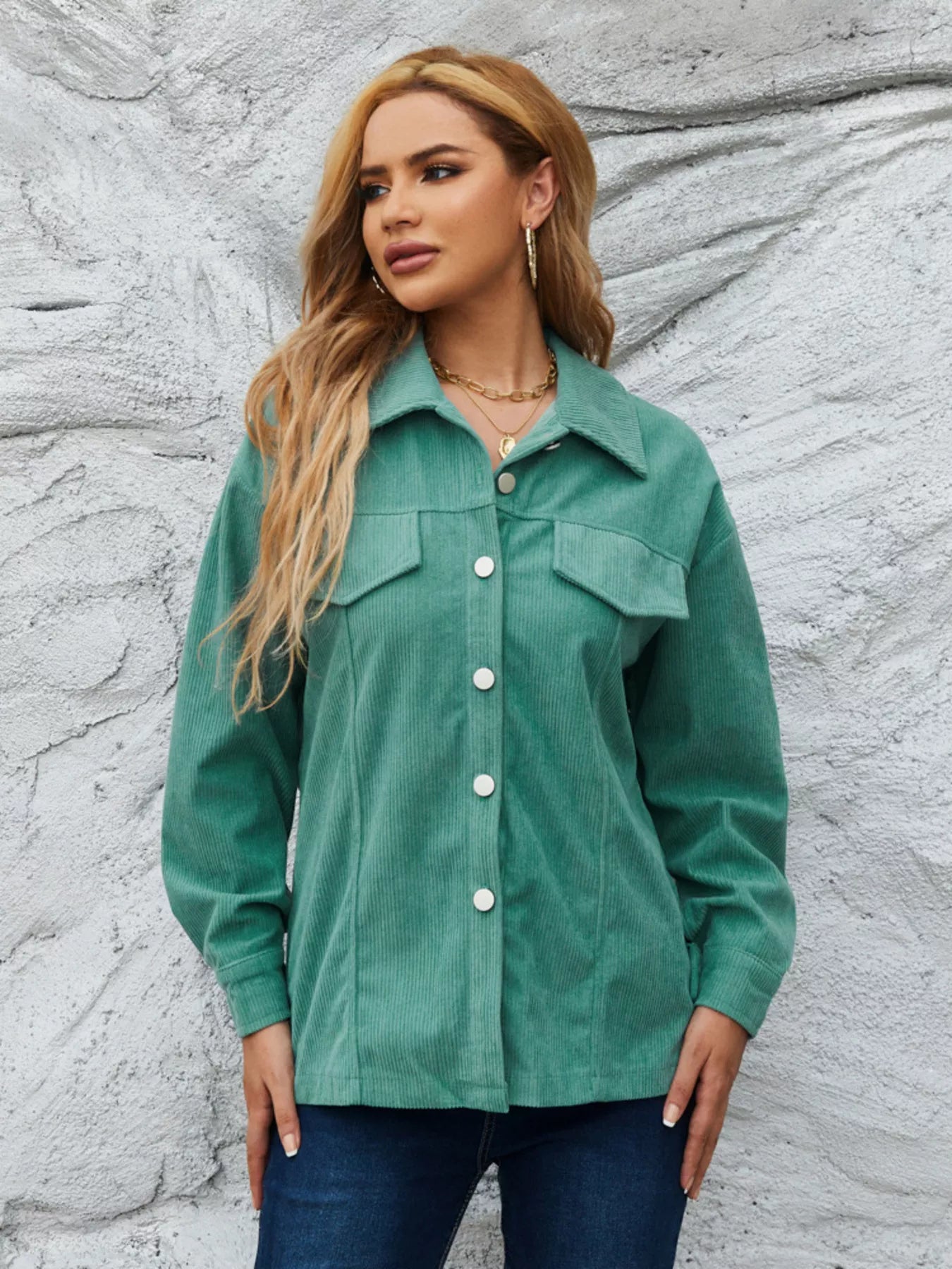 Fashorio Casual Corduroy Button-Down Jacket