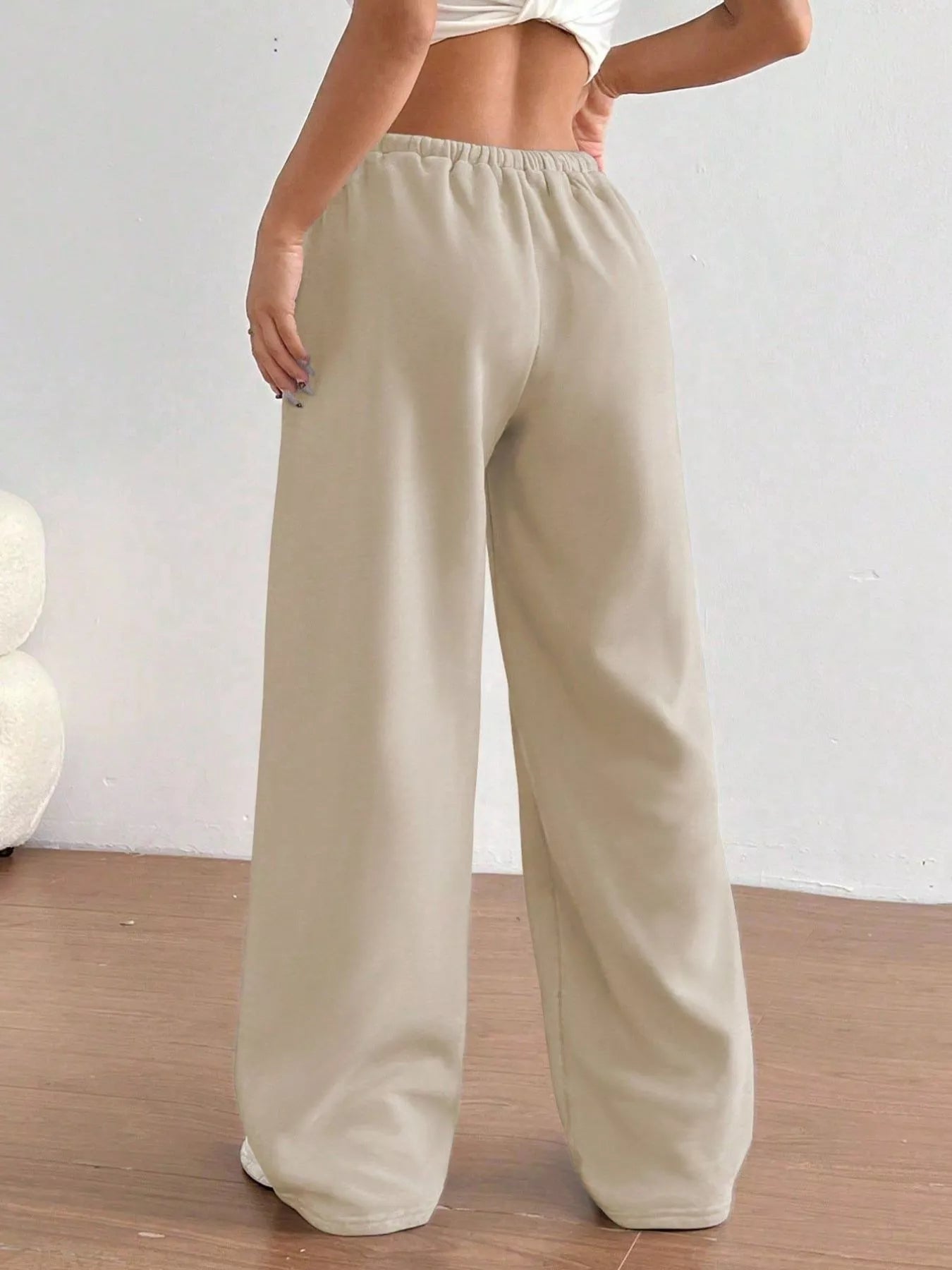Fashorio Casual Drawstring High Waist Wide Leg Sweatpants