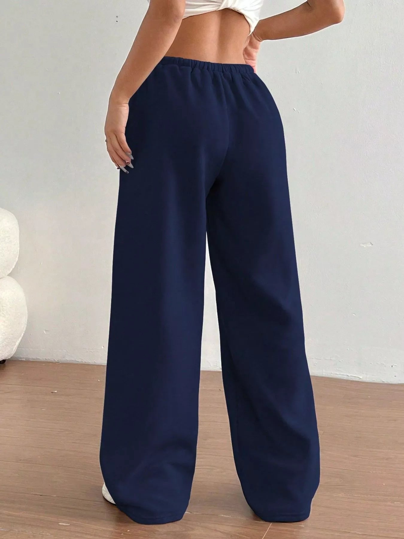 Fashorio Casual Drawstring High Waist Wide Leg Sweatpants