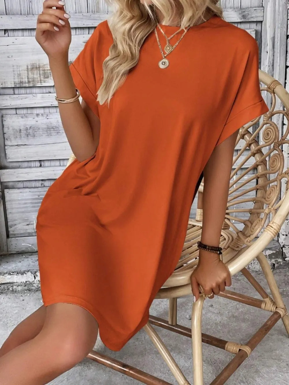 Fashorio Casual Pocketed Short Sleeve Dress – Relaxed Everyday Comfort