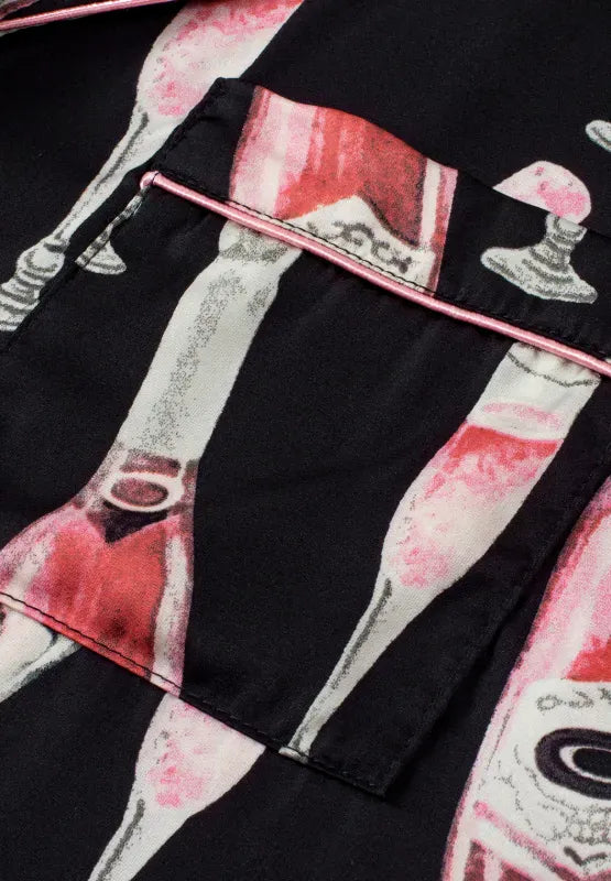 Fashorio Champagne Print Short Sleeve Top and Shorts Set