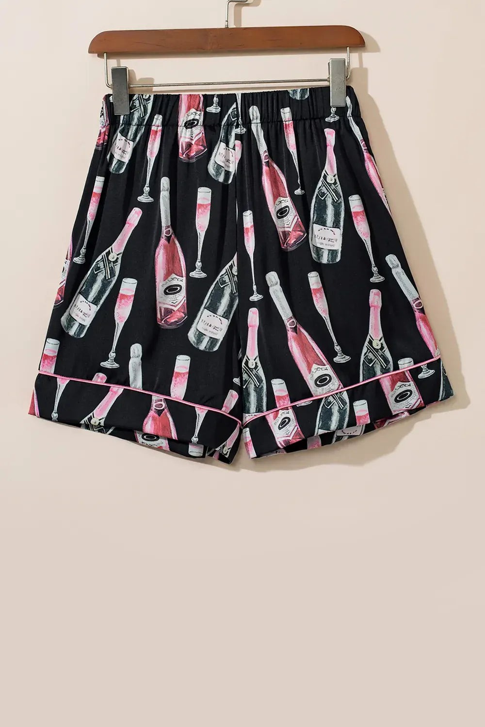 Fashorio Champagne Print Short Sleeve Top and Shorts Set