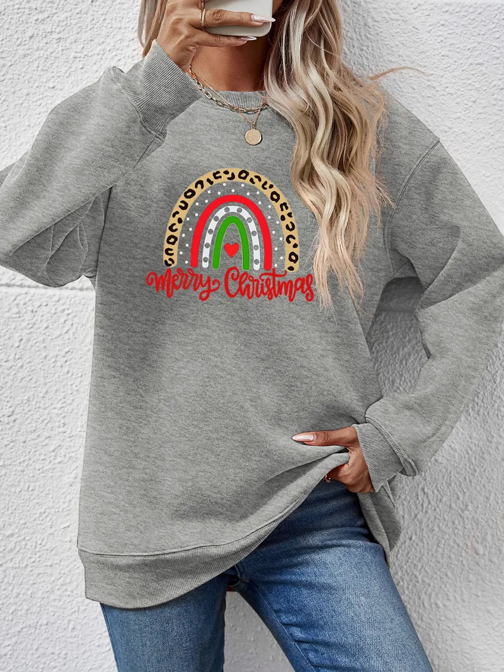 Fashorio Charcoal / S MERRY CHRISTMAS Graphic Sweatshirt