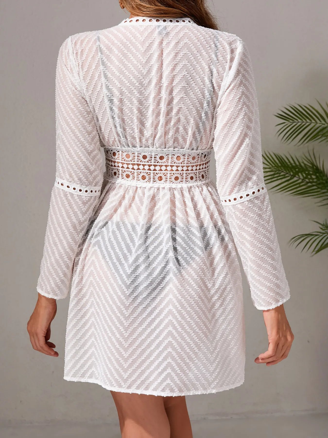 Fashorio Chevron Crochet Lace Cover-Up