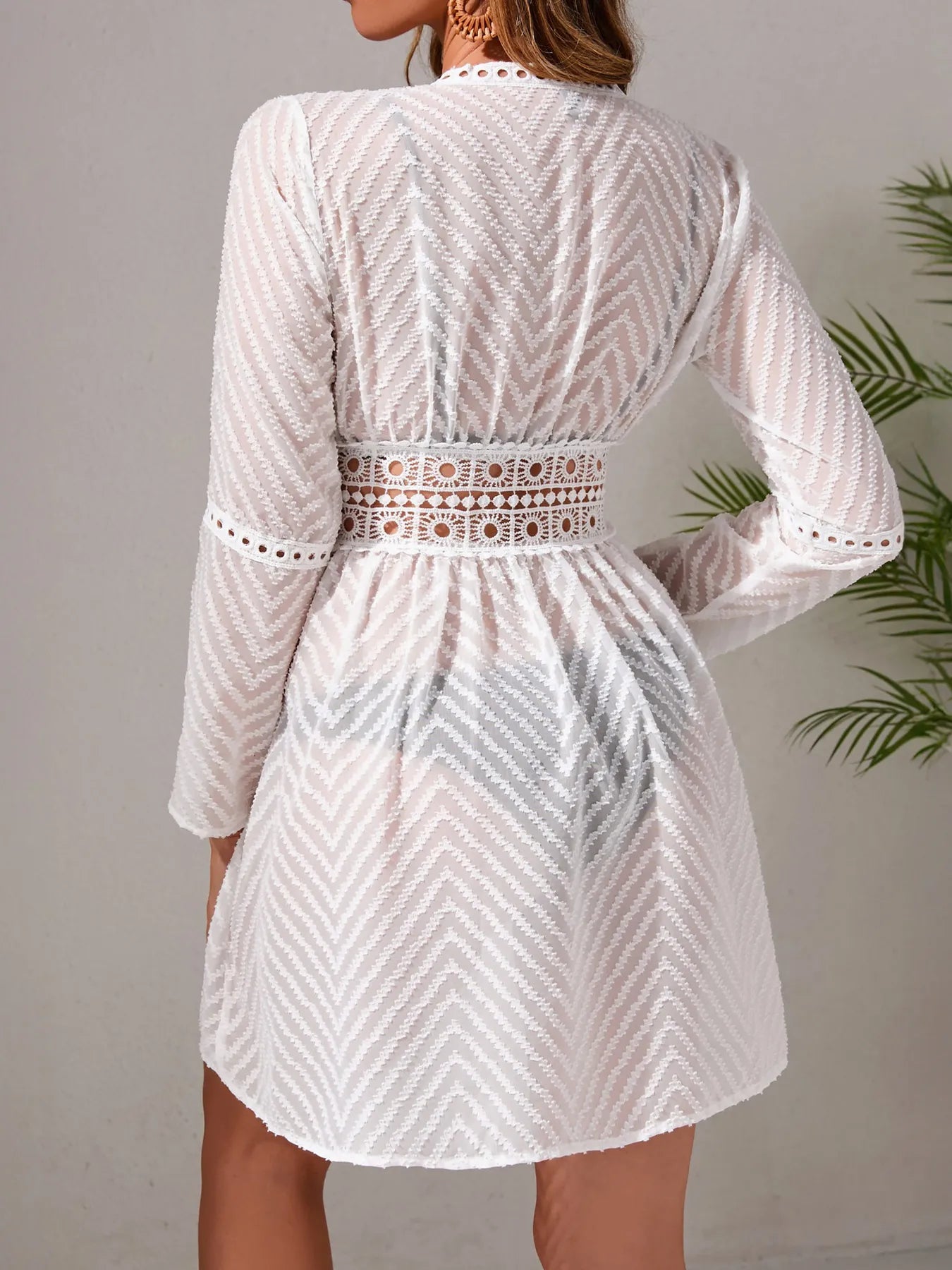 Fashorio Chevron Crochet Lace Cover-Up