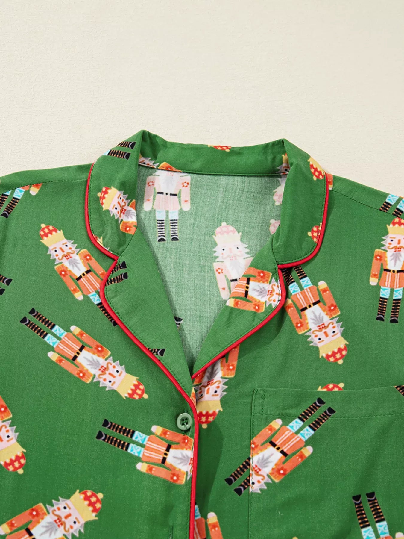 Fashorio Christmas Nutcracker Button Up Top and Shorts Lounge Set