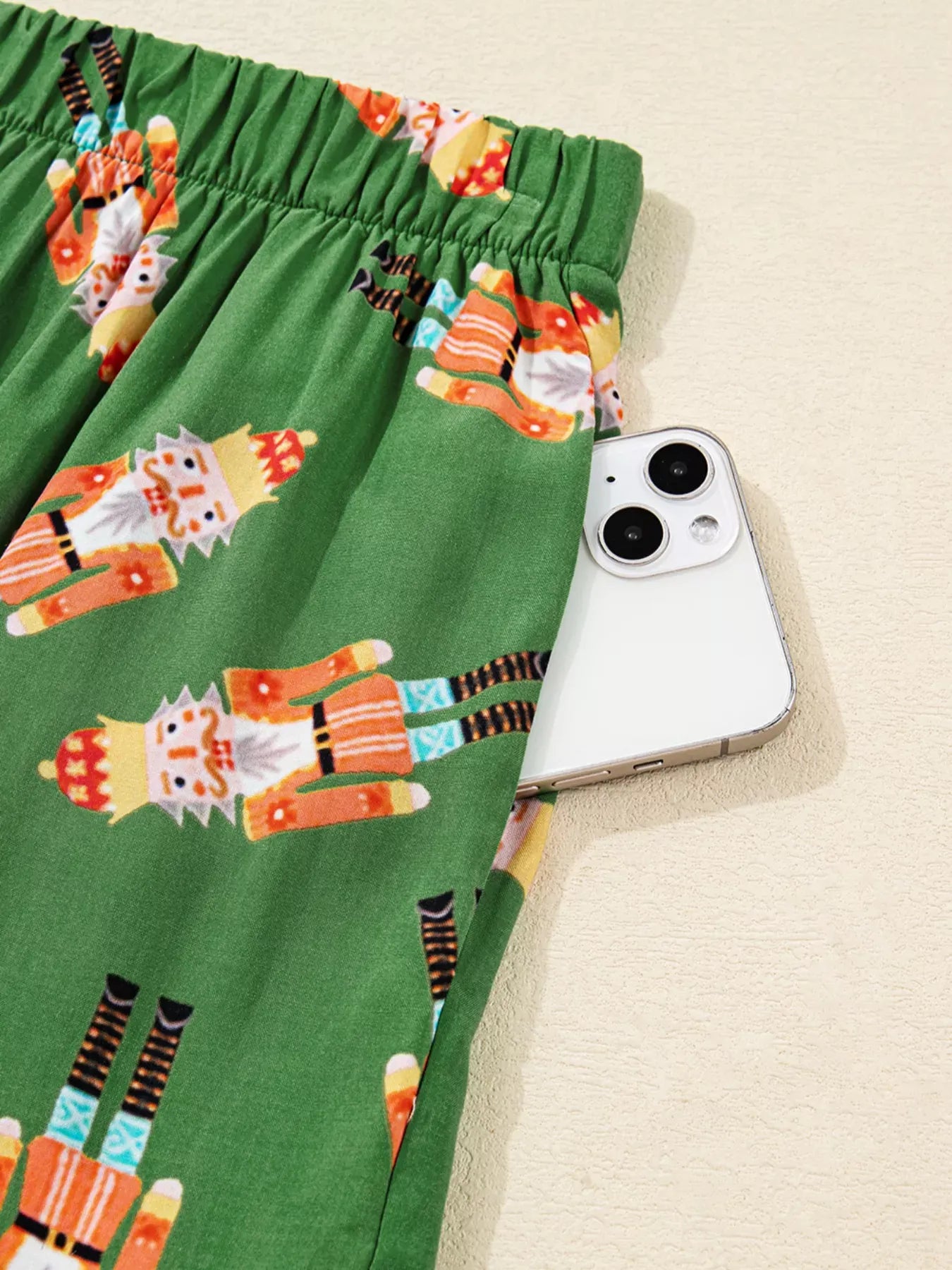 Fashorio Christmas Nutcracker Button Up Top and Shorts Lounge Set