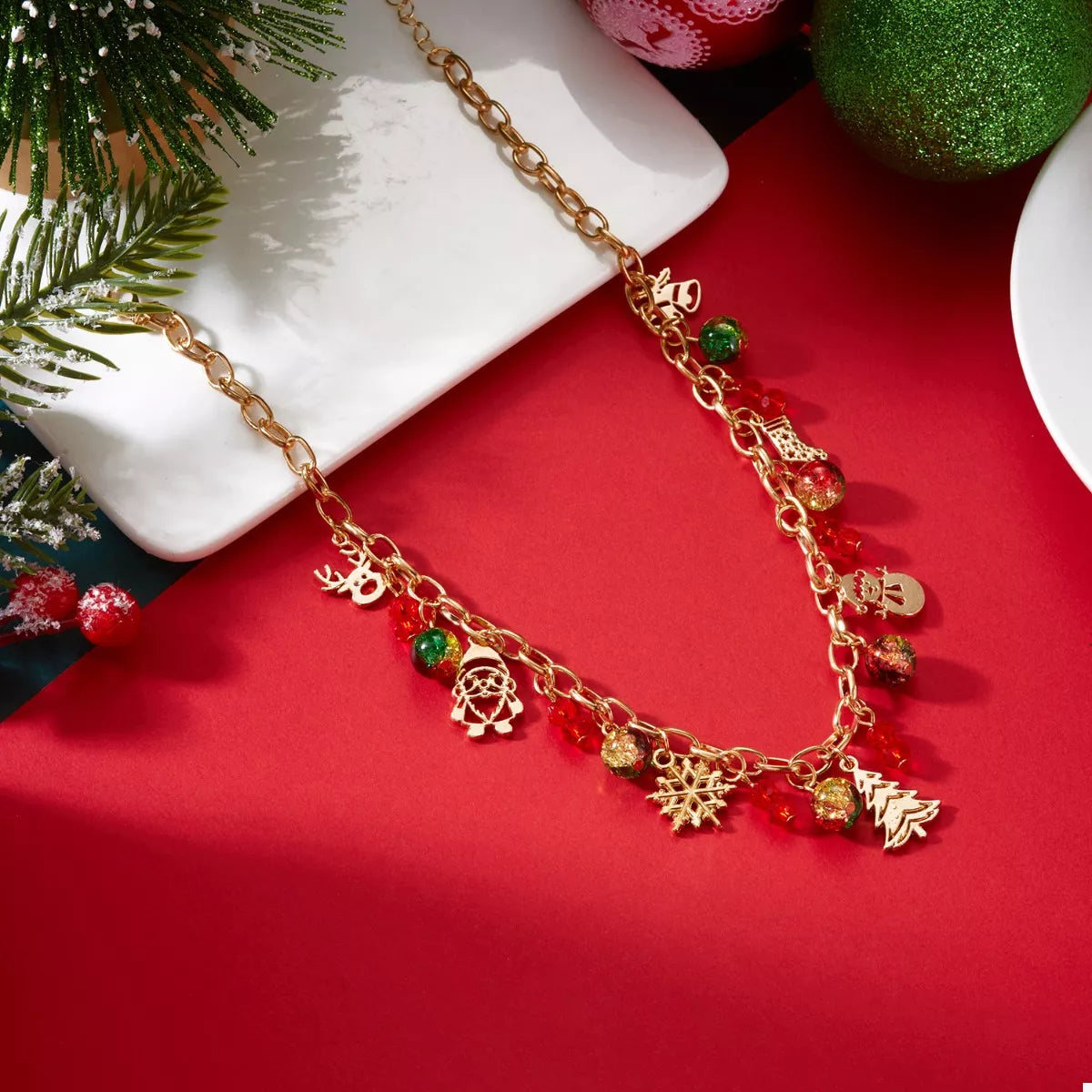 Fashorio Christmas Themed Charm Necklace