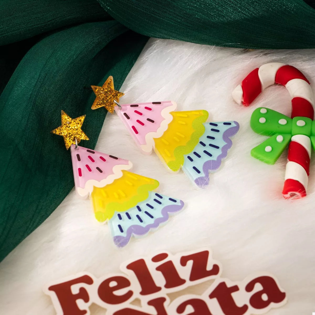 Fashorio Christmas Tree Dangle Earrings