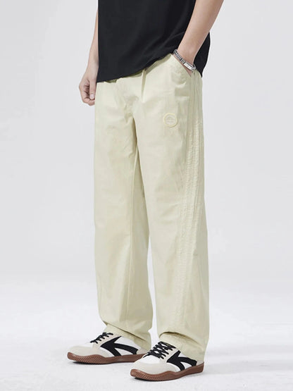 Men's Full Size Wide Leg Casual Pants Plus Size Apricot - Fashorio