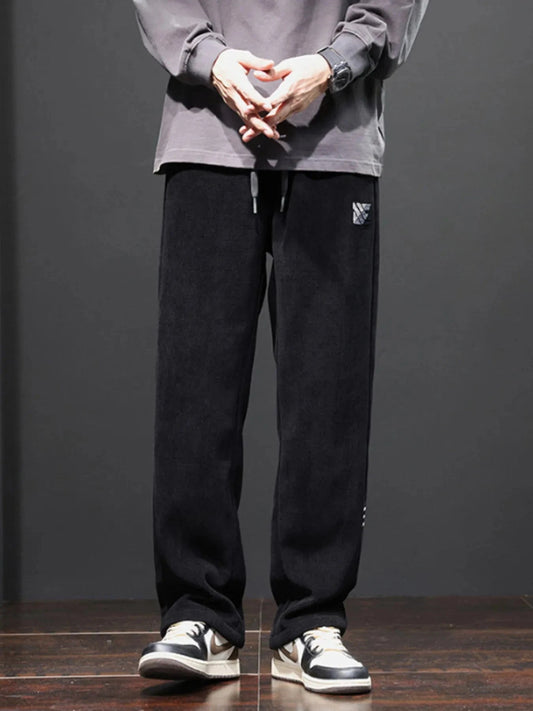Men's Plus Size Wide Leg Pants Black - Fashorio