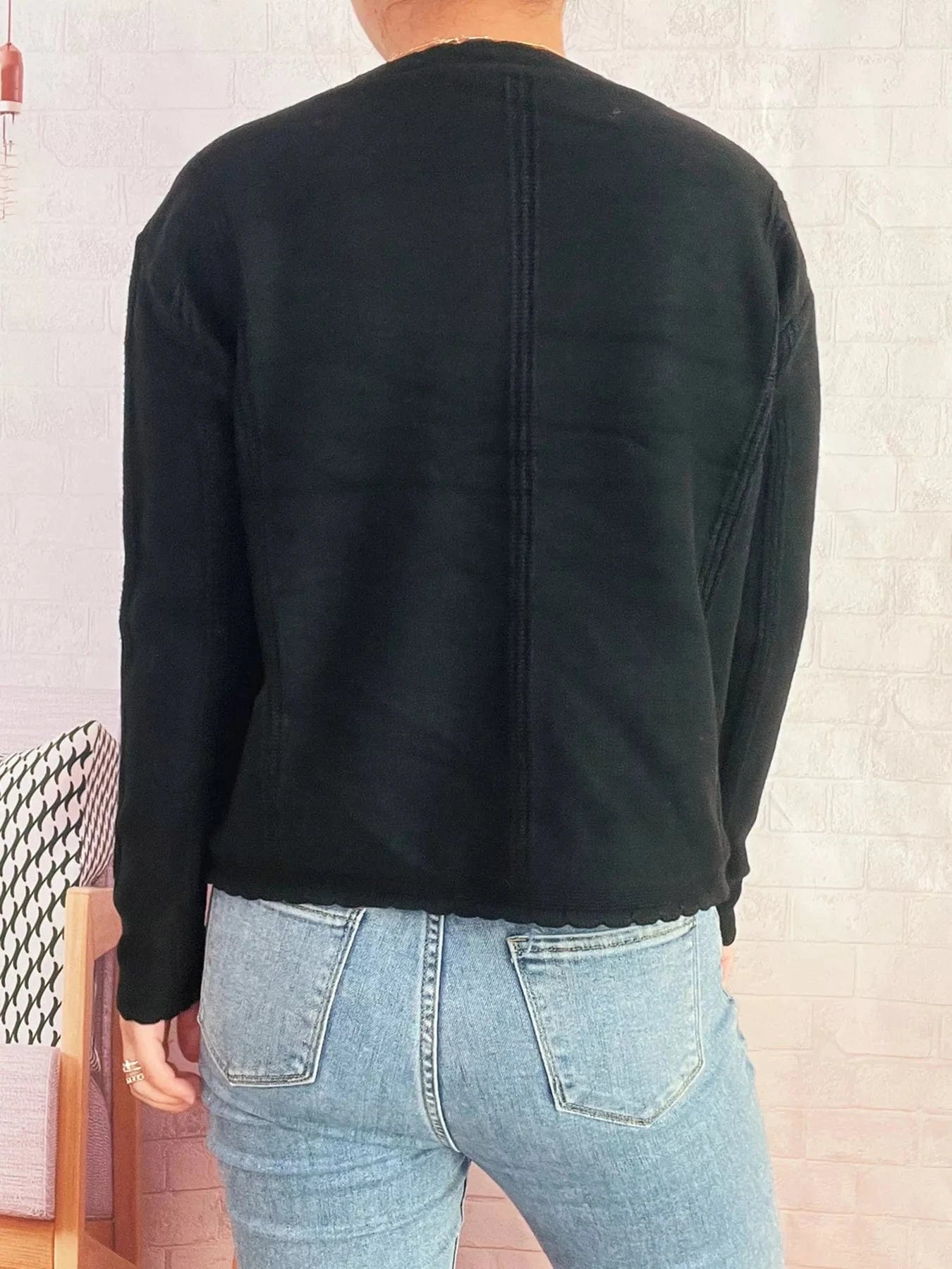 Cherry Embroidered Button Up Cardigan - Fashorio