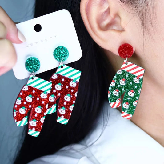 Christmas Holiday Santa Dangle Earrings - Fashorio
