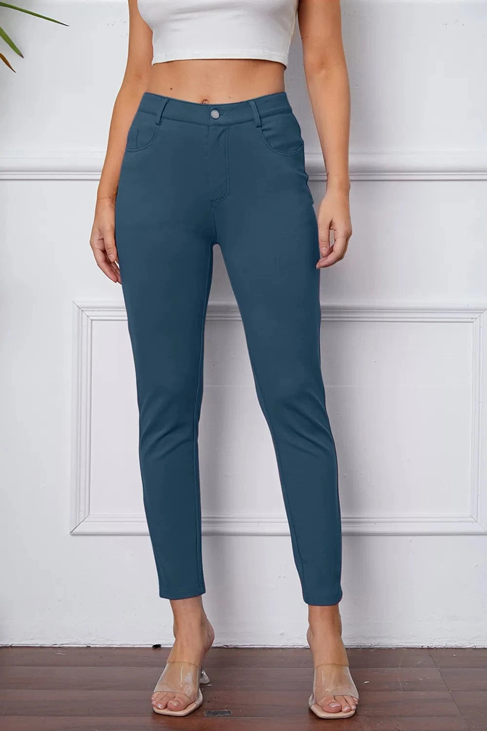 StretchyStitch Pants by Basic Bae Dusty Blue - Fashorio