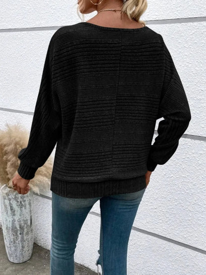 Full Size Round Neck Long Sleeve Top - Fashorio