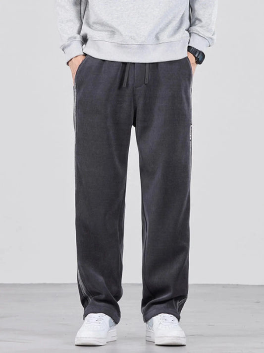 Men's Plus Size Wide Leg Pants Grey - Fashorio